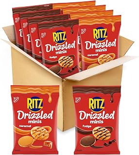 Ritz Drizzled Minis Sweet and Salty Crackers Variety Pack, 8 Bags