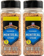 McCormick Grill Mates Montreal Steak Seasoning, 25% Less Sodium, 10 OZ (Pack of 2)