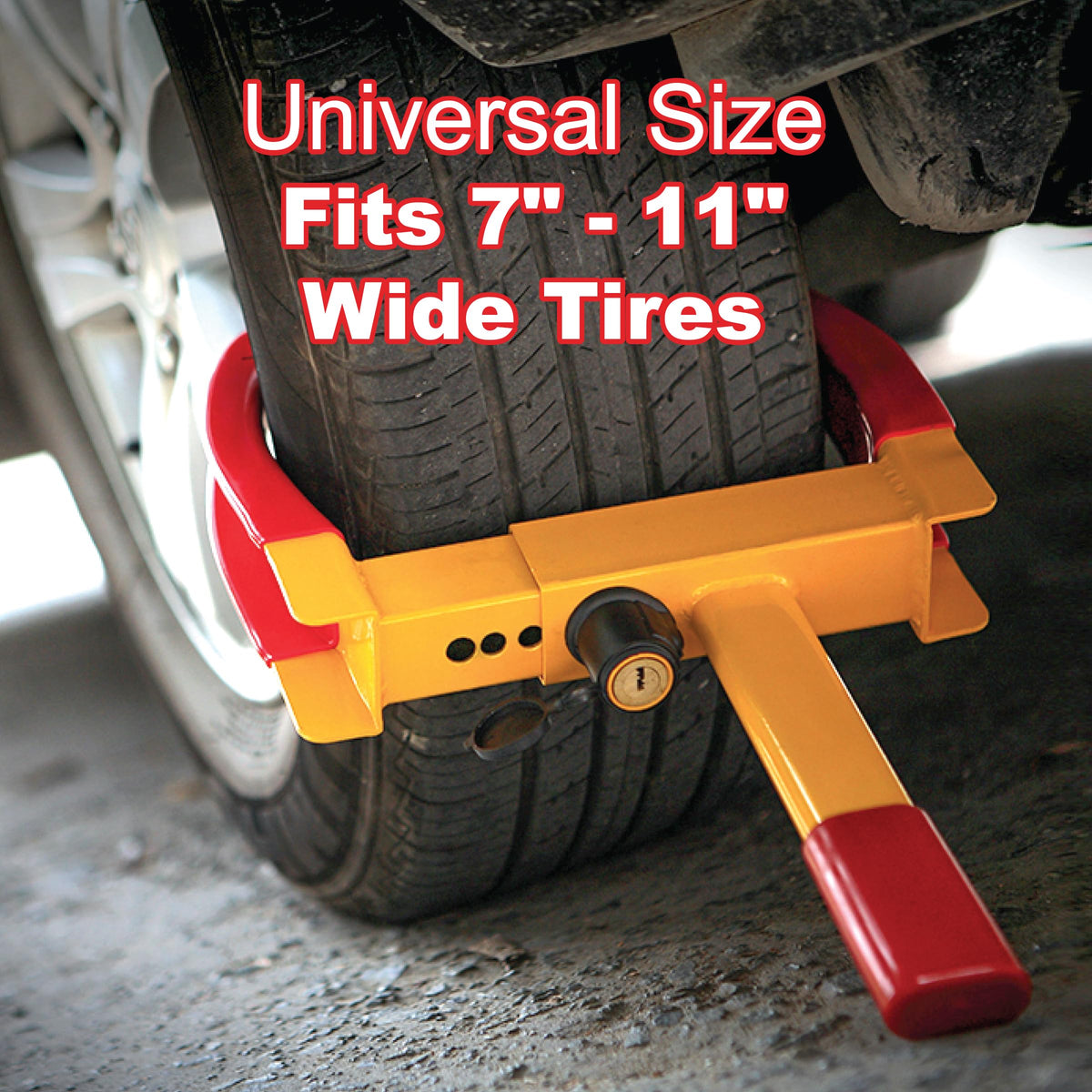 Buffalo Tools : Wheel Clamp Lock by Black Bull – Alloy Steel, Yellow, Red, Model WCL