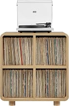 Crosley Furniture Zoe 4 Cube Modern Record Player Stand with Storage, Up to 260 Vinyl Records, Media Console, Ash