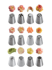 World Cuisine Drop Flower Tip Set by PADERNO – Medium, Stainless Steel, Gray, Model 47357-38