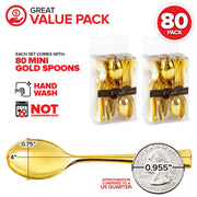 Gold Plastic Mini Spoons Disposable by Stock Your Home – Mini Spoon, Plastic, Gold, Model 3045