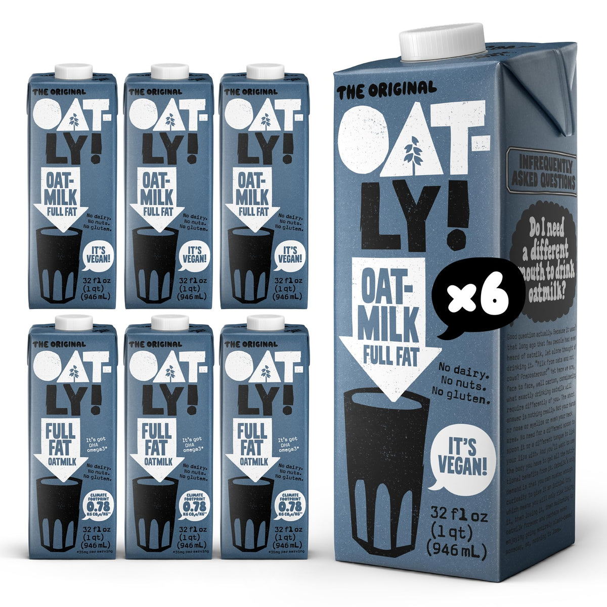 Oatly Full Fat / 32 Fl Oz (Pack of 6) / 6 Oat Milks