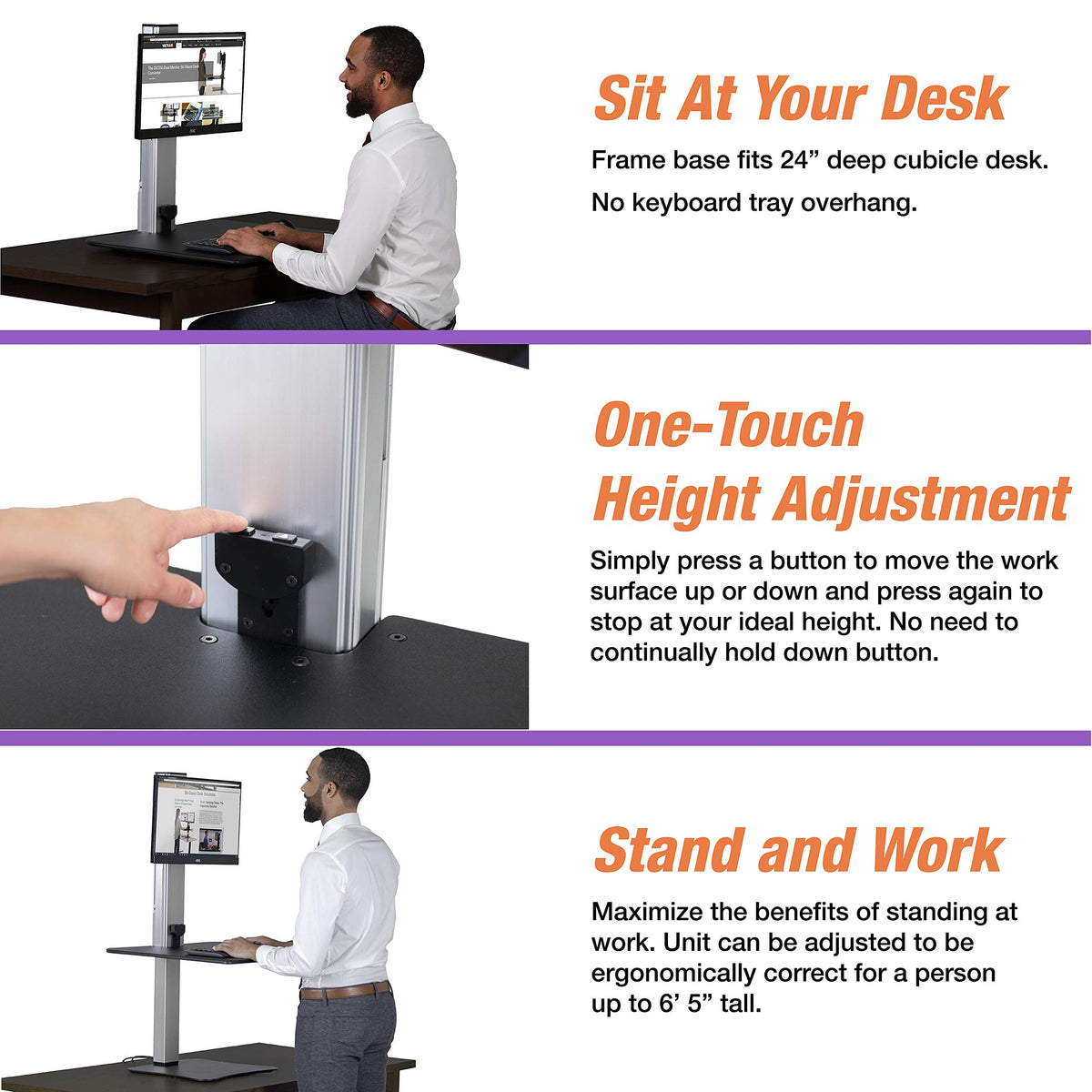 Victor Single Monitor / Black W/Aluminum / Modern Monitor Stands