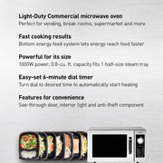 Compact Light-Duty Commercial Microwave Countertop Oven with 6-Minute Electronic Dial Control Timer by Panasonic – 1000 Watt - Dial, 0.8 cubic_feet, Stainless Steel, Model NE-1025F