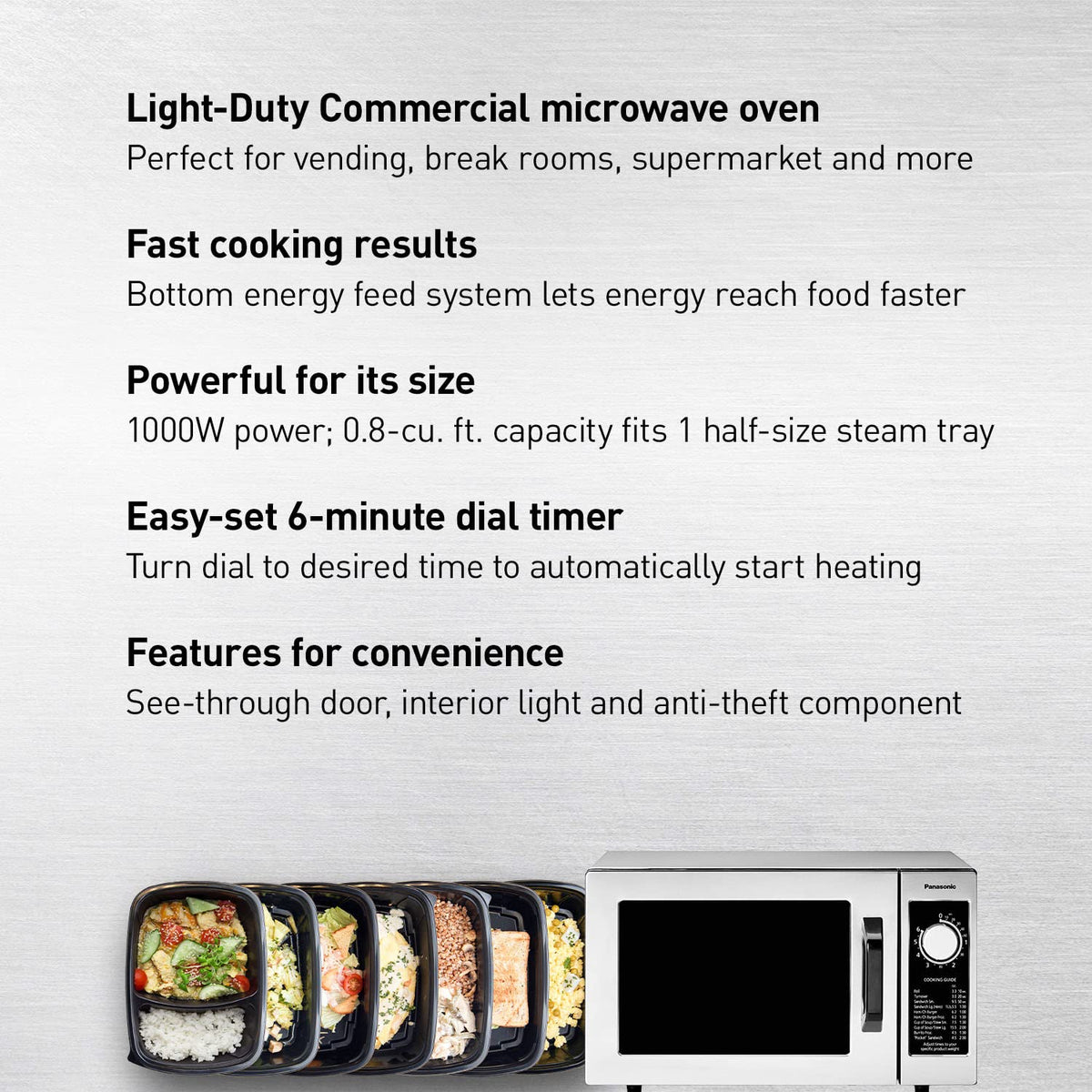 Panasonic 1000 Watt - Dial / NE-1025F / Silver Countertop Microwave Ovens