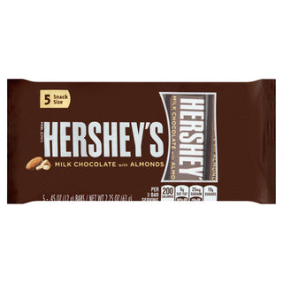 Milk Chocolate with Almonds Snack Size 5 x .45 oz (2.25 oz) by HERSHEY'S – 0.45 Ounce (Pack of 5), Pack of 5
