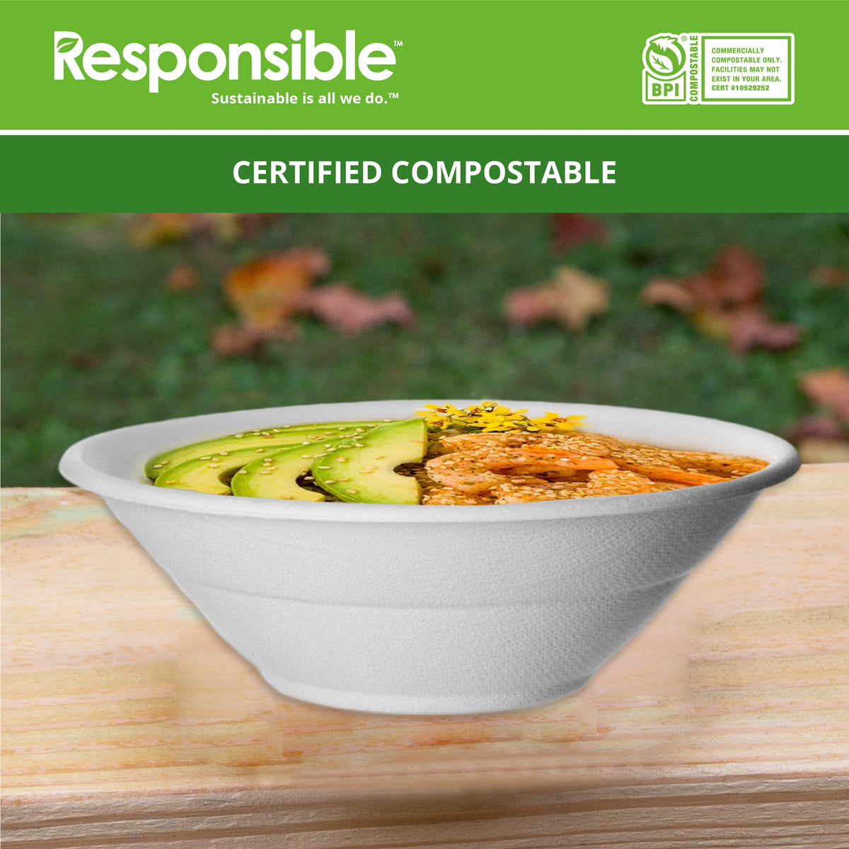 Responsible Products 32 oz (500 Count) / Classic White / Casual Bowls
