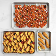 3-Piece Nonstick Baking Sheet Set Silver Color (Half Sheet by Nordic Ware – 3 sizes, Aluminum, Silver, Model 36985