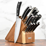 Wusthof 16 Piece Knife Set with Acacia Block by Wüsthof – 16 Piece, Stainless Steel,Steel, 16 Piece (Acacia), Pack of 16, Model Classic Ikon