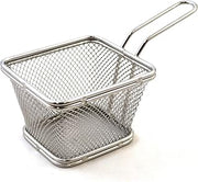 PADERNO World Cuisine A4982325 Stainless Steel Mini Fry Basket with Handle, Gray