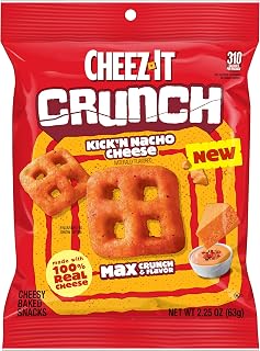Cheez-It Crunch, Cheese Baked Snacks, Kick'n Nacho Cheese, 2.25oz (1 Pouch)