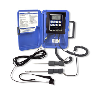 Cooper-Atkins 1 and 2 Zone Temperature/Humidity Thermistor Instrument with 1075 General Purpose Puncture Probe – Blue, Model SRH77A-E