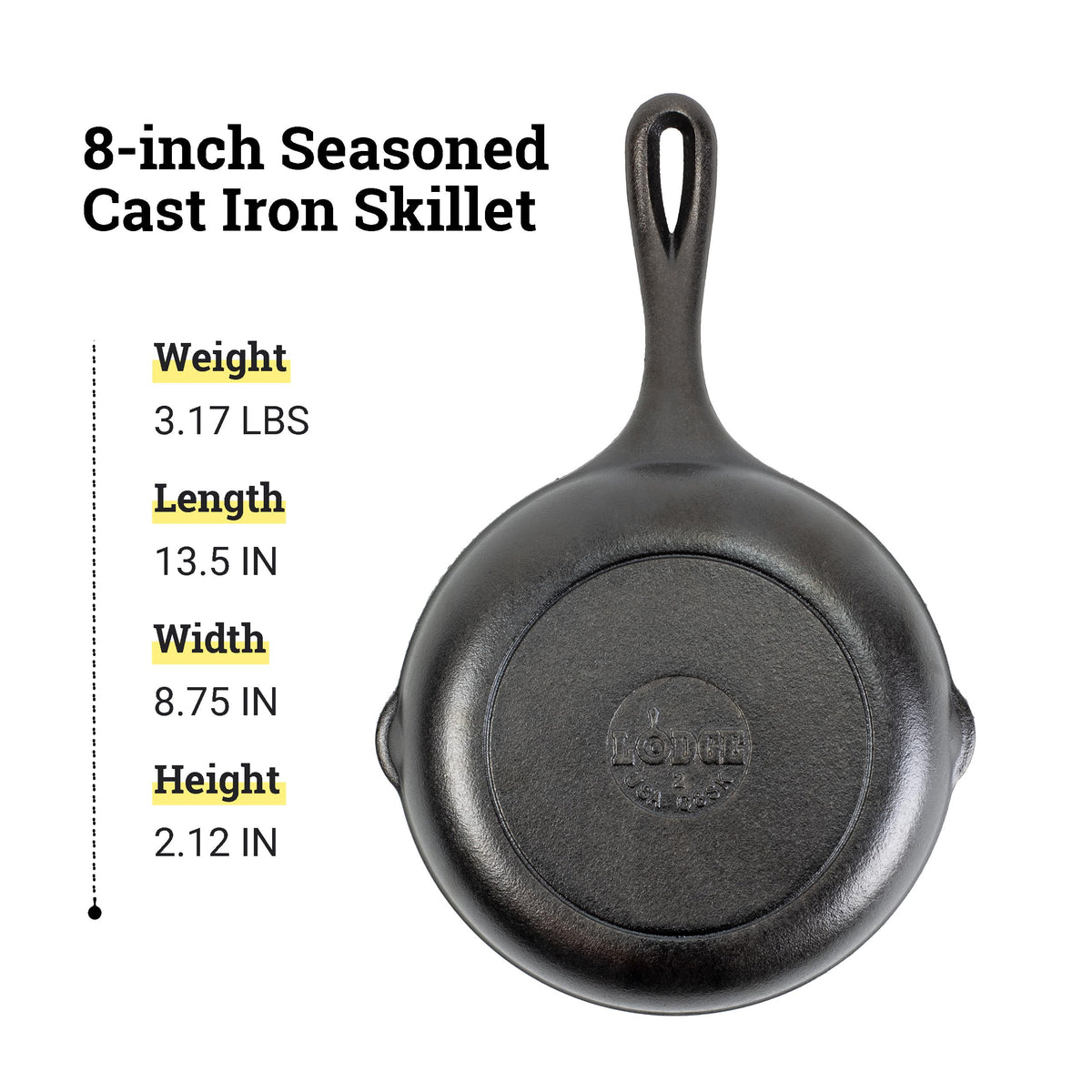 Lodge 8”, 10", & 12" (Pack of 6) / Black / 5.0 quarts Skillets