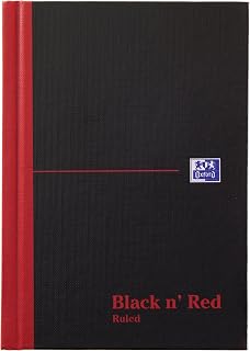 Oxford Black n' Red A6 Hardback Casebound Notebook, Ruled, 192 Page, 1 Notebook