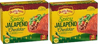 Old El Paso Spicy Jalapeño Cheddar Flavored Stand 'N Stuff Taco Shells, Gluten Free, 5.4 oz. (Pack of 2)