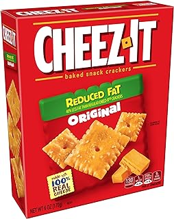 Cheez-It Cheese Crackers, Baked Snack Crackers, Office and Kids Snacks, Reduced Fat Original, 4.5lb Case (12 Boxes)