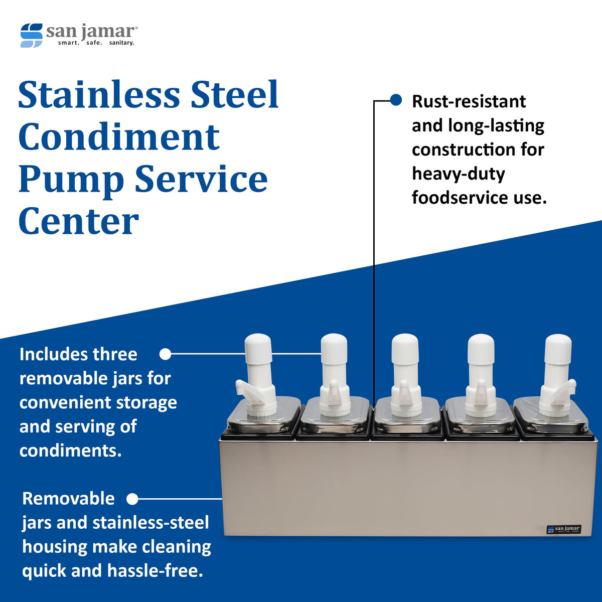 San Jamar 5 Pumps / Stainless / 1 Pump Dispensers