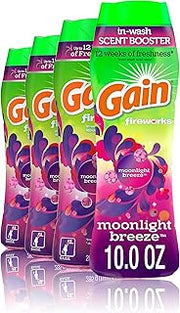 Gain Fireworks Laundry Scent Booster Beads for Washer, Moonlight Breeze, 10 oz, 4 Count