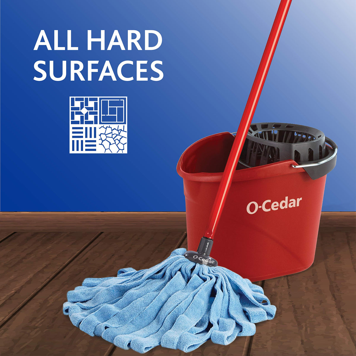 Microfiber Cloth Mop & QuickWring Bucket with Extra Refill by O-Cedar – 2 Piece Set, Plastic, Model O-Cedar Microfiber Cloth Mop & QuickWring Bucket with Extra Refill, 2 Piece Set