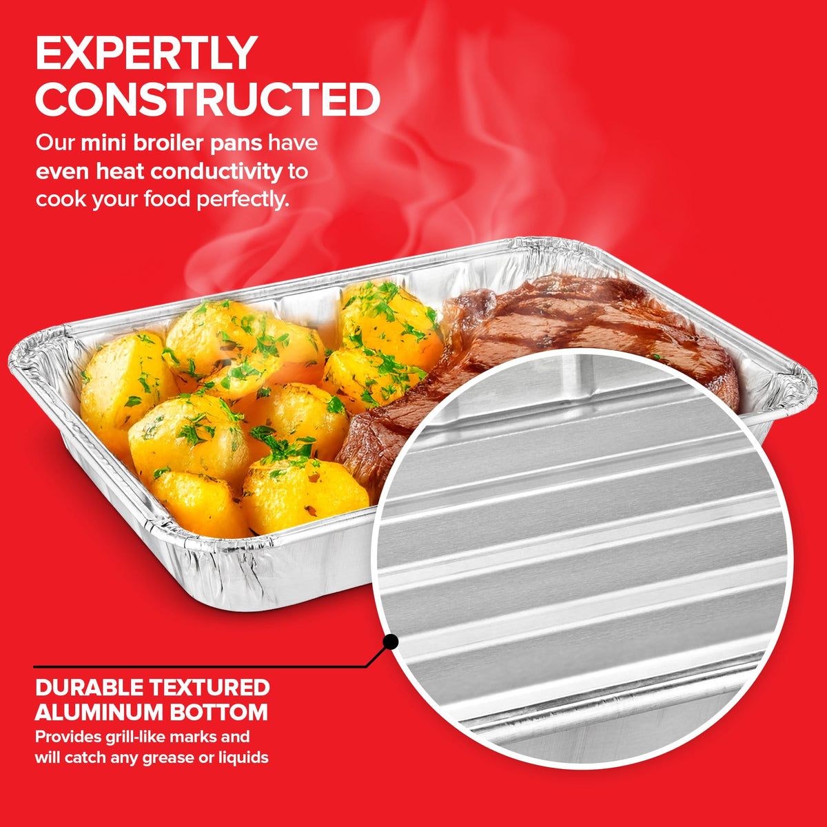 25 Pack- Mini Toaster-Oven Broiler Pans by Stock Your Home – 8.5" x 6", Aluminum, Silver, Pack of 25, Model Stock Your Home 2107