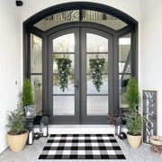 Seeksee Buffalo Check Outdoor Rug, 27.5 x 43 Inches, Black and White