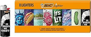 BIC Maxi Pocket Lighter, Special Edition Favorites Series, Assorted, 8 Count Pack of Lighters