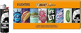 BIC Maxi Pocket Lighter, Special Edition Favorites Series, Assorted, 8 Count Pack of Lighters