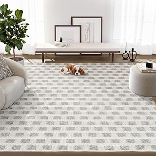 Abani Luca Collection Grey Area Rug, 8' x 10' – Solid Design, Non-Shedding, Easy to Clean, Durable for Living Rooms, Bedrooms & Offices, Pet & Kid Friendly