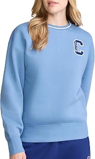Champion Women's Crewneck With Chenille Patch, Standard Fit, Midweight Fleece