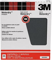 3M Wet or dry Sanding Sheets, 180C-Grit, 9-in by 11-in, 25-Pack