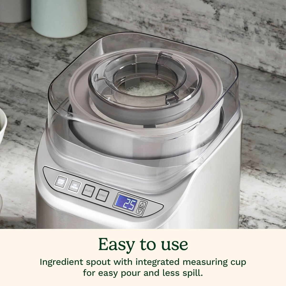 Cuisinart Ice Cream Maker with Countdown Timer / 1 / Brushed Chrome Ice Cream Machines