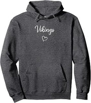 Curtis Vikings Above Small Heart Pullover Hoodie
