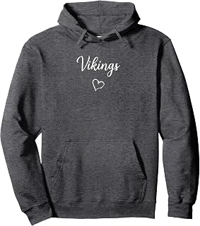 Curtis Vikings Above Small Heart Pullover Hoodie