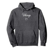 Curtis Vikings Above Small Heart Pullover Hoodie by Curtis Vikings Official High School Gear – Polyester, Blue, Model G40AK7KX3QT
