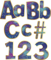 Carson Dellosa 219-Piece Galaxy Cutout Letters, 4" Marble and Gold Dot Upper and Lowercase Alphabet, Numbers, Punctuation, and Symbols for Bulletin Board, Posterboard, Party, and Classroom Decor