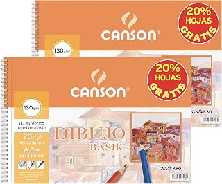 Canson 2 Spiral Albums Micro-Perforated A4 20 Sheets Basik Box, 130 g