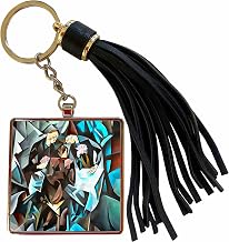 3dRose Three Men Playing Cards Geometric Art After Rockline Tassel Key Chain