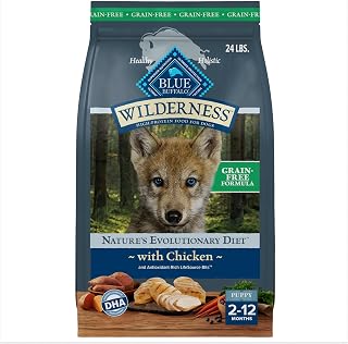 Blue Buffalo Wilderness Chicken Puppy Dry Dog Food, Grain-Free, 24 lb