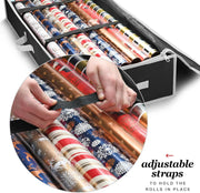 Homior Wrapping Paper Organizer, Holds 24 Rolls, Black