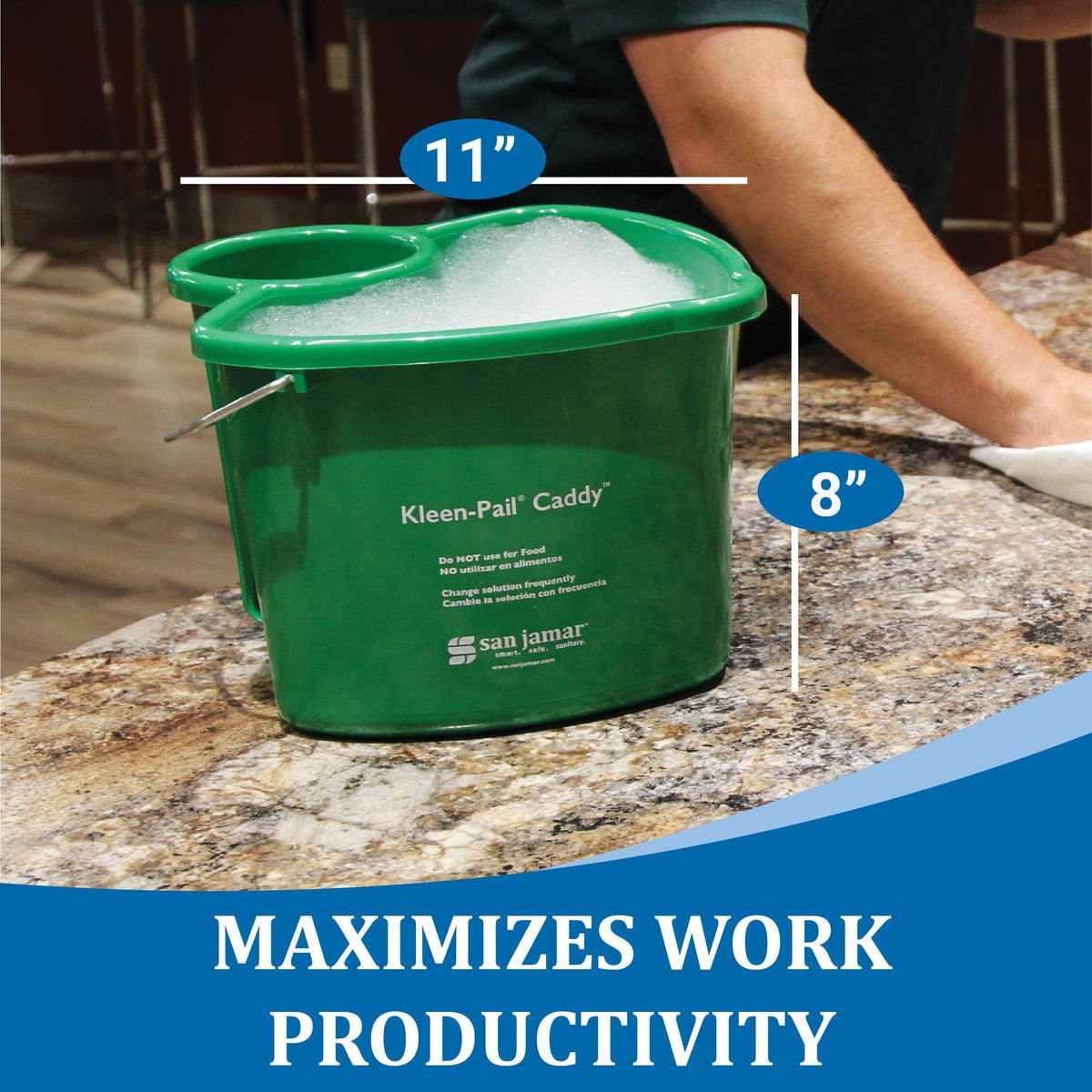 Kleen-Pail Commercial Cleaning Caddy System by San Jamar – 0.0 ounces, Plastic, Green, Model KP500