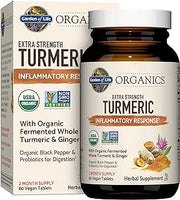 Garden of Life Organics Extra Strength Turmeric Supplement, 60 Tablets