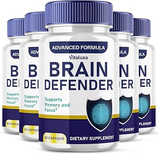 (5 Pack) Brain Defender Supplement, Brain Defend Pills for Focus and Memory Support, BrainDefender Advanced Nootropic Capsules Daily Clarity Cognitive Health Function, Brain Defense Vitamins (300 Ct)