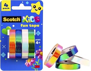 Scotch Kids Fun Tape, Iridescent, 4 Rolls, 0.39 in x 137 in
