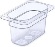 Carlisle FoodService Products Plastic Food Pan 1/9 Size 4 Inches Deep Clear