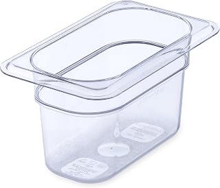 Carlisle FoodService Products Plastic Food Pan 1/9 Size 4 Inches Deep Clear