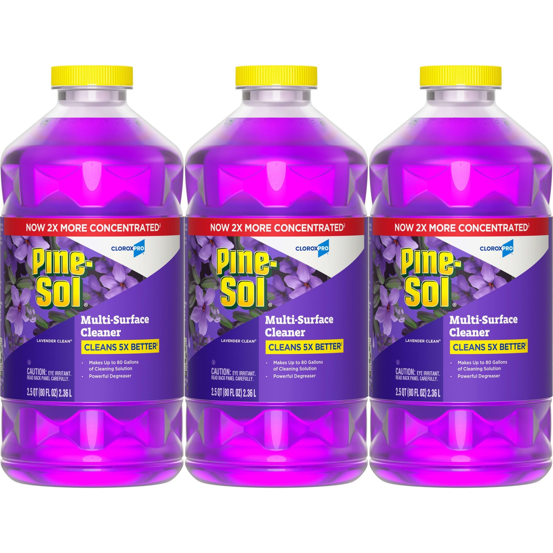 CloroxPro Pine-Sol Multi-Surface Cleaner, All Purpose Cleaner, Lavender Clean, 80 Fluid Ounces, Pack of 3 (Package May Vary)