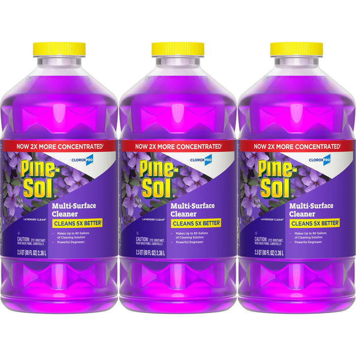 CloroxPro Pine-Sol Multi-Surface Cleaner, All Purpose Cleaner, Lavender Clean, 80 Fluid Ounces, Pack of 3 (Package May Vary)