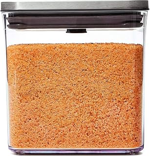 OXO Steel POP Container Big Short Sqaure - 2.8 Qt for Cereal, Grains and More Grey (Pack of 8)