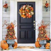 Antizz Autumn Wreath, 24 Inch Diameter, Multicolor Pumpkin Maple